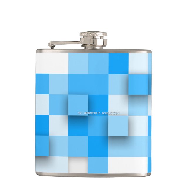 SlipperyJoe's squares artwork mosaic modern three- Flask (Front)