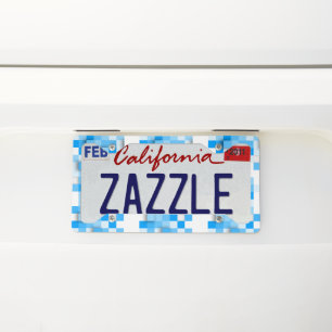 SlipperyJoe's squares artwork mosaic modern three- License Plate Frame