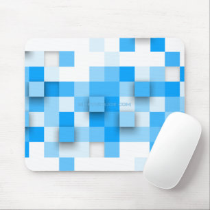 SlipperyJoe's squares artwork mosaic modern three- Mouse Pad