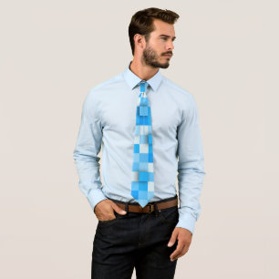 SlipperyJoe's squares artwork mosaic modern three- Neck Tie