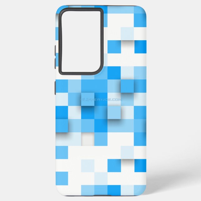 SlipperyJoe's squares artwork mosaic modern three- Samsung Galaxy Case (Back)