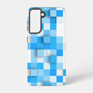 SlipperyJoe's squares artwork mosaic modern three- Samsung Galaxy S21 Case