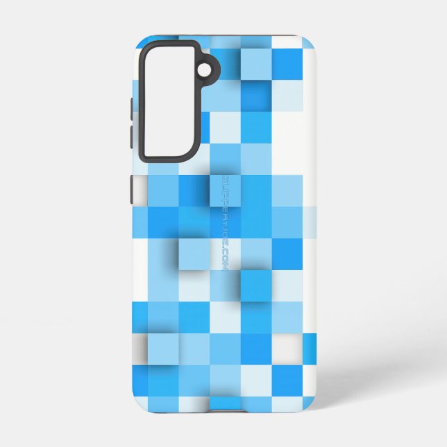 SlipperyJoe's squares artwork mosaic modern three- Samsung Galaxy Case (Back)