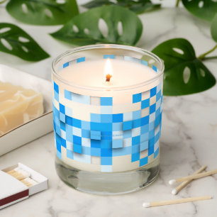 SlipperyJoe's squares artwork mosaic modern three- Scented Candle