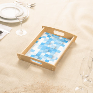 SlipperyJoe's squares artwork mosaic modern three- Serving Tray