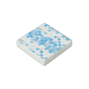 SlipperyJoe's squares artwork mosaic modern three- Stone Magnet