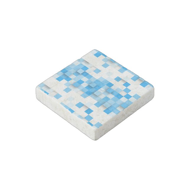 SlipperyJoe's squares artwork mosaic modern three- Stone Magnet (Angled)