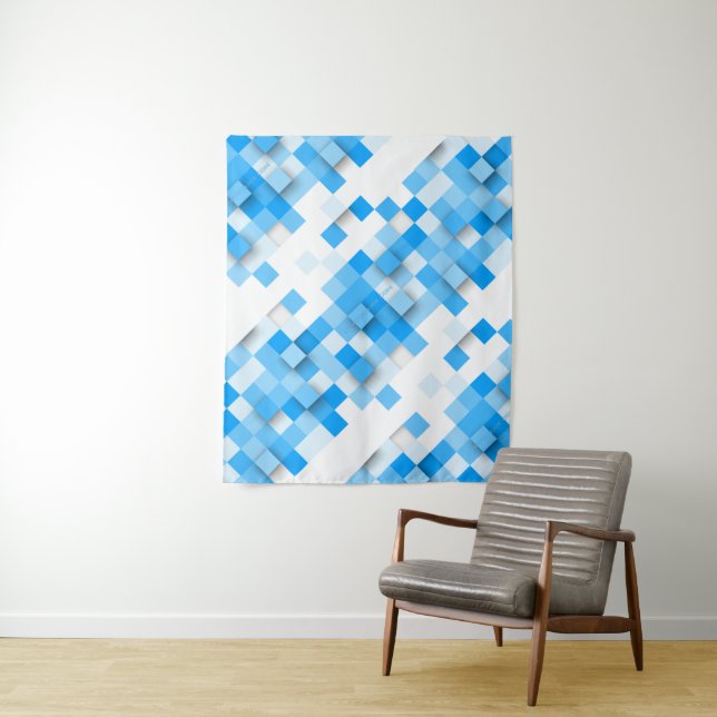 SlipperyJoe's squares artwork mosaic modern three- Tapestry (In Situ)