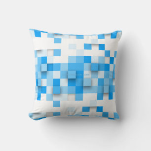 SlipperyJoe's squares artwork mosaic modern three- Throw Pillow