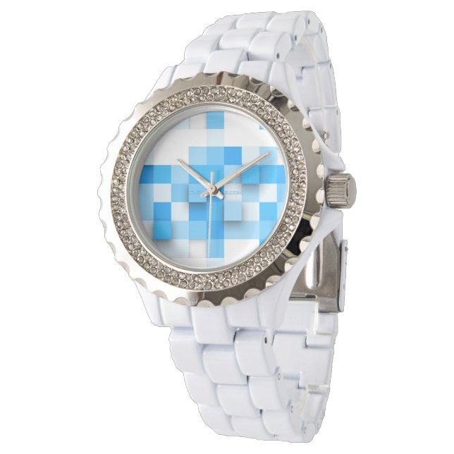 SlipperyJoe's squares artwork mosaic modern three- Watch (Angled)