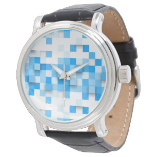 SlipperyJoe's squares artwork mosaic modern three- Watch
