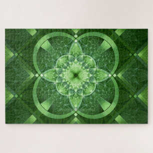 SlipperyJoe's St. Patrick's Day Fractal vortex hol Jigsaw Puzzle