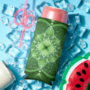 SlipperyJoe's St. Patrick's Day Fractal vortex hol Seltzer Can Cooler