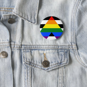 SlipperyJoe's Straight Ally Flag gay gifts LGBTQIA Button
