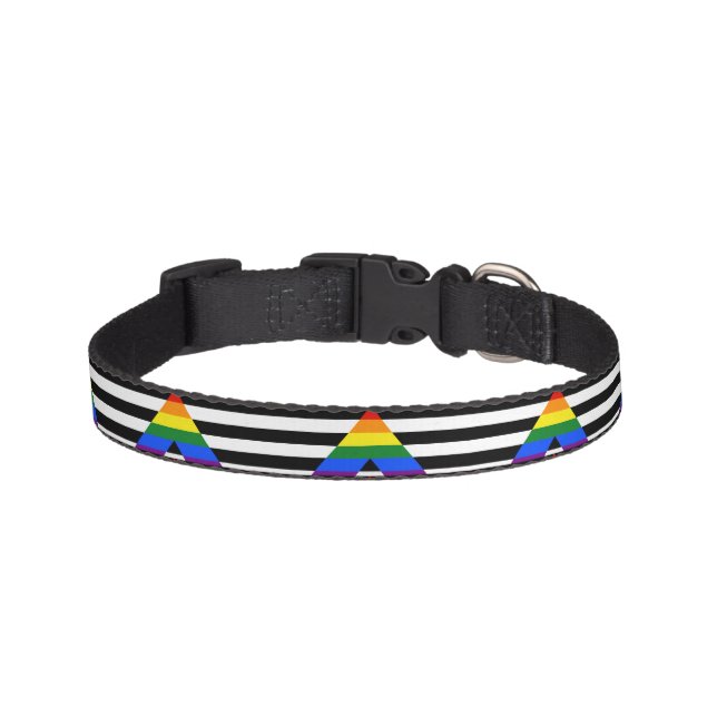 SlipperyJoe's Straight Ally Flag gay gifts LGBTQIA Pet Collar (Front)