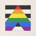 SlipperyJoe's Straight Ally Flag gay gifts LGBTQIA Scarf<br><div class="desc">SlipperyJoe's Straight Ally Flag gay gifts LGBTQIA artistic colorful rainbow striped letter A ally advocate support for LGBTQIA community black white stripes represent heterosexuality and cisgenderism</div>