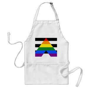 SlipperyJoe's straight ally flag smooth rainbow gr Adult Apron