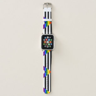 SlipperyJoe's straight ally flag smooth rainbow gr Apple Watch Band