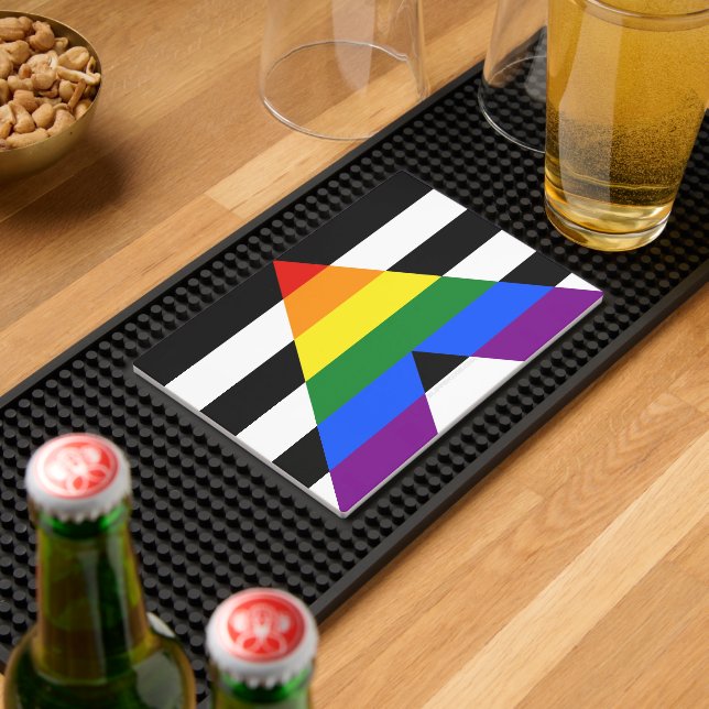 SlipperyJoe's straight ally flag smooth rainbow gr Bar Mat (Insitu (Bar 2))