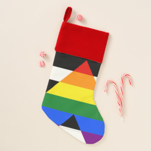 SlipperyJoe's straight ally flag smooth rainbow gr Christmas Stocking