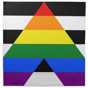 SlipperyJoe's straight ally flag smooth rainbow gr Cloth Napkin