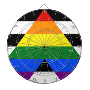 SlipperyJoe's straight ally flag smooth rainbow gr Dart Board