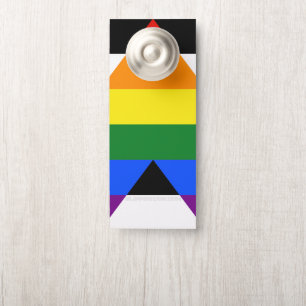 SlipperyJoe's straight ally flag smooth rainbow gr Door Hanger