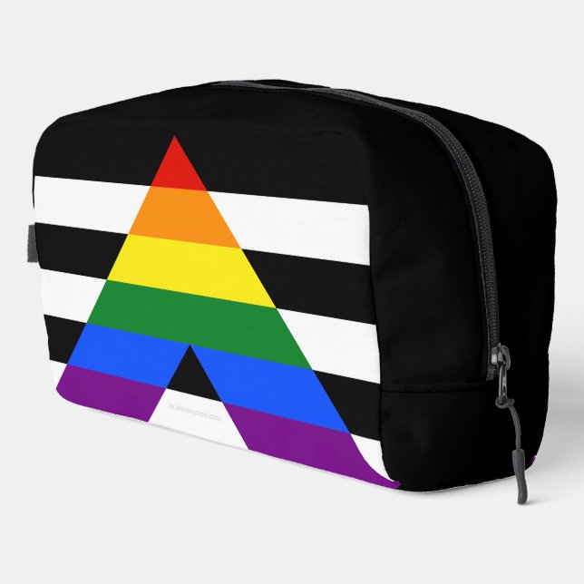 SlipperyJoe's straight ally flag smooth rainbow gr Dopp Kit (Right Corner)