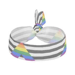 SlipperyJoe's straight ally flag smooth rainbow gr Elastic Hair Tie