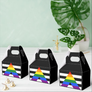 SlipperyJoe's straight ally flag smooth rainbow gr Favor Boxes