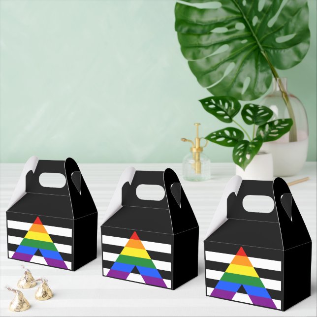 SlipperyJoe's straight ally flag smooth rainbow gr Favor Boxes (Multiple)