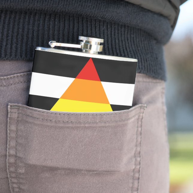 SlipperyJoe's straight ally flag smooth rainbow gr Flask (In Situ)