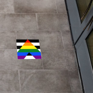 SlipperyJoe's straight ally flag smooth rainbow gr Floor Decals