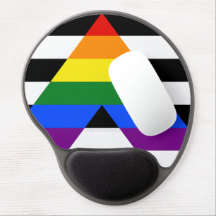 SlipperyJoe's straight ally flag smooth rainbow gr Gel Mouse Pad