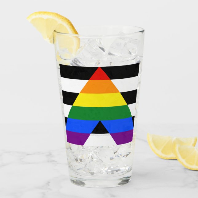 SlipperyJoe's straight ally flag smooth rainbow gr Glass (Front Ice)