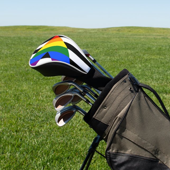 SlipperyJoe's straight ally flag smooth rainbow gr Golf Head Cover (In Situ)
