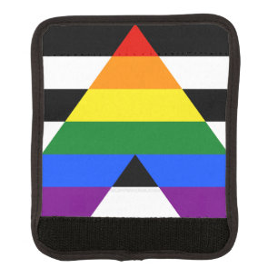 SlipperyJoe's straight ally flag smooth rainbow gr Luggage Handle Wrap