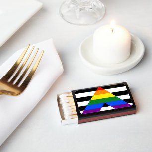 SlipperyJoe's straight ally flag smooth rainbow gr Matchboxes