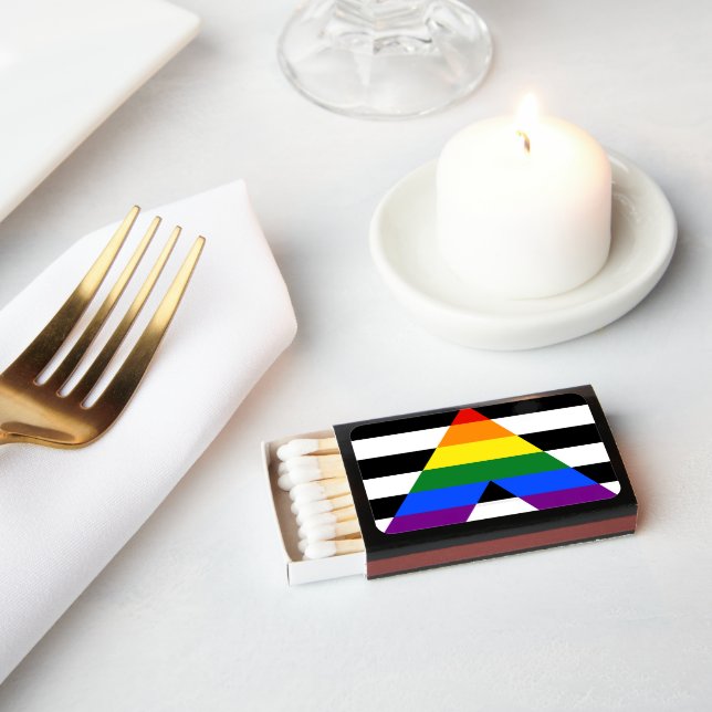 SlipperyJoe's straight ally flag smooth rainbow gr Matchboxes (Insitu)