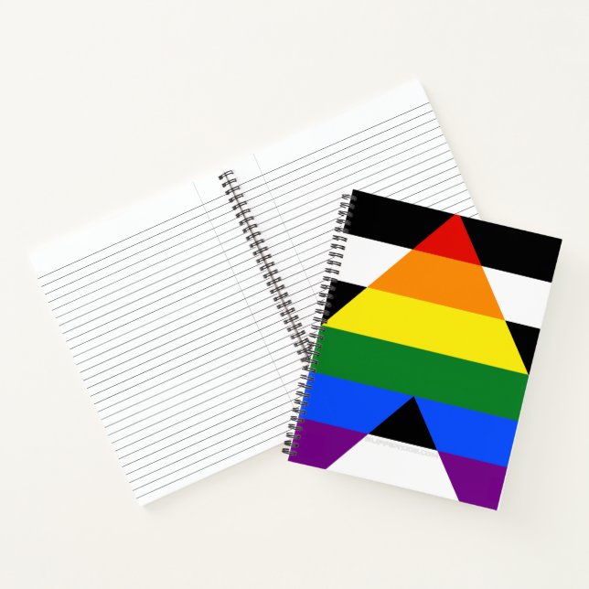 SlipperyJoe's straight ally flag smooth rainbow gr Notebook (Inside)