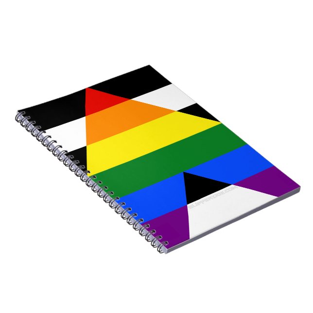 SlipperyJoe's straight ally flag smooth rainbow gr Notebook (Right Side)