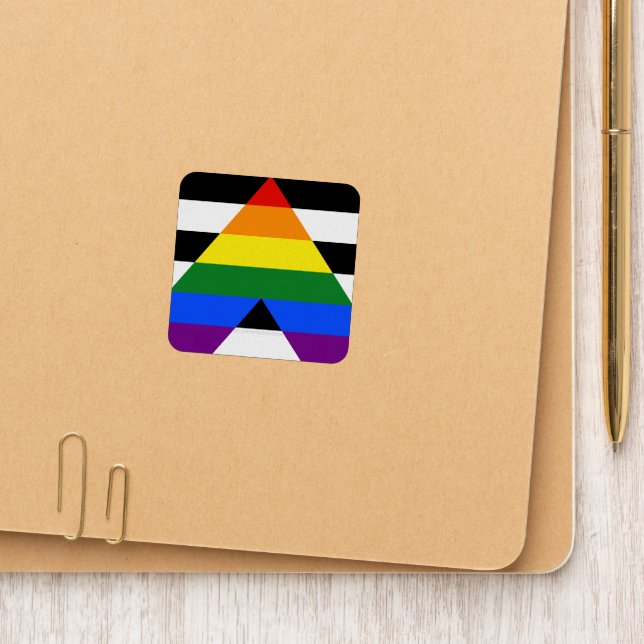 SlipperyJoe's straight ally flag smooth rainbow gr Patch (On Folder)