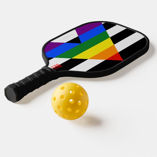 SlipperyJoe's straight ally flag smooth rainbow gr Pickleball Paddle (Laydown 2)