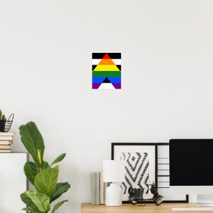 SlipperyJoe's straight ally flag smooth rainbow gr Poster