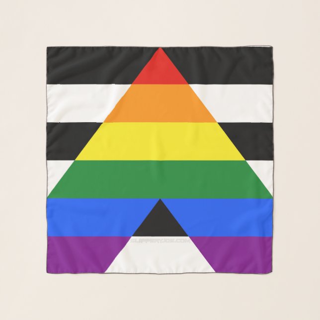 SlipperyJoe's straight ally flag smooth rainbow gr Scarf (Front)
