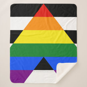 SlipperyJoe's straight ally flag smooth rainbow gr Sherpa Blanket