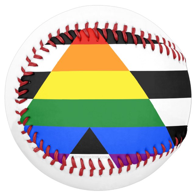 SlipperyJoe's straight ally flag smooth rainbow gr Softball (Front Left)