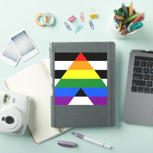 SlipperyJoe's straight ally flag smooth rainbow gr Sticker