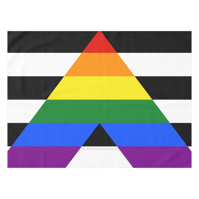 SlipperyJoe's straight ally flag smooth rainbow gr Tablecloth (Front (Horizontal))