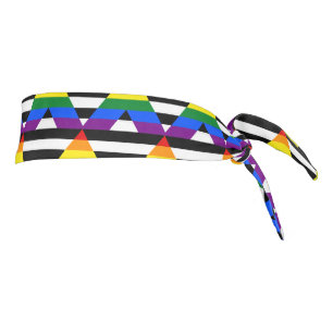 SlipperyJoe's straight ally flag smooth rainbow gr Tie Headband